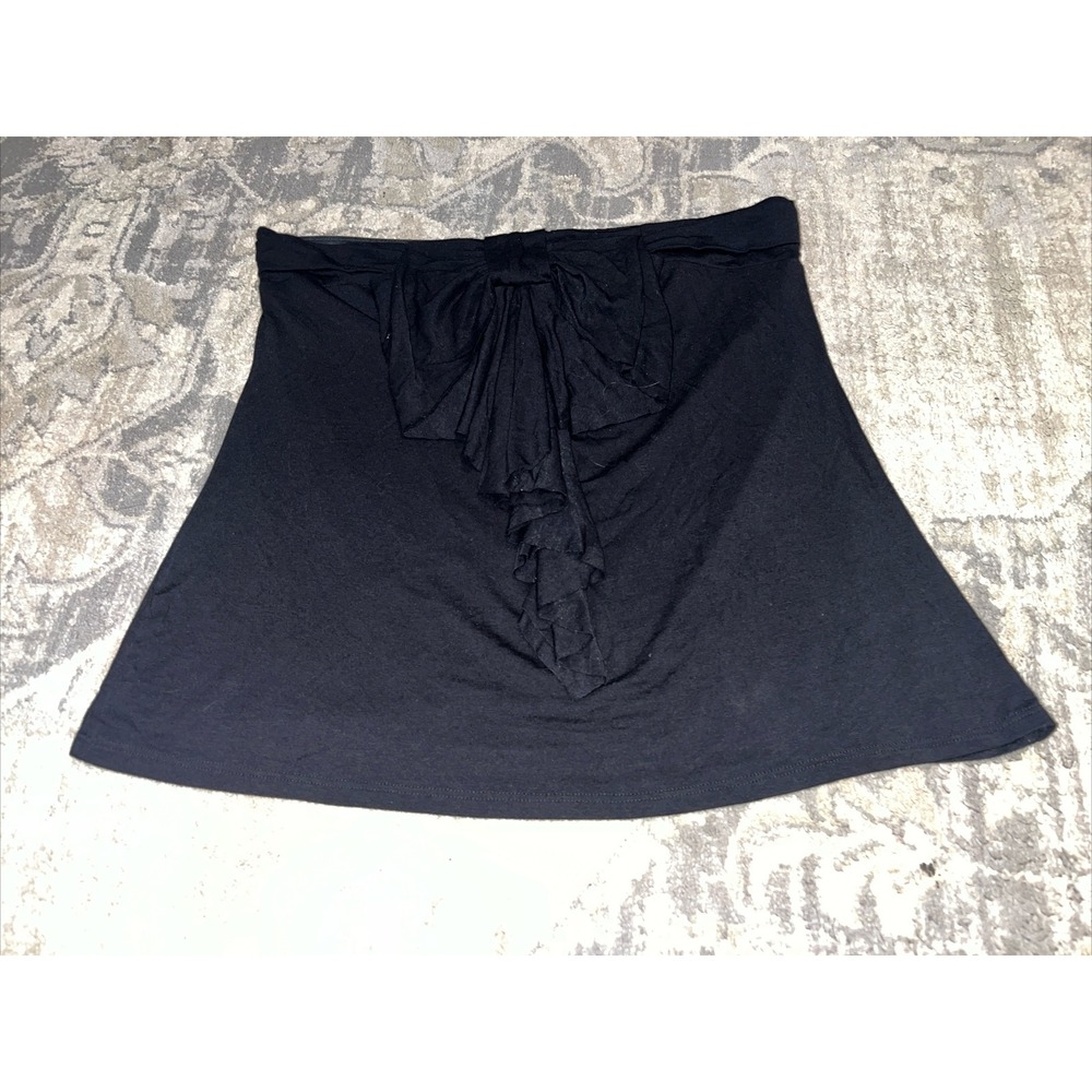COCO BIANCO RUFFLED HALTER ELASTIC TOP COVER UP‎ BLACK WOMENS  Sz Large